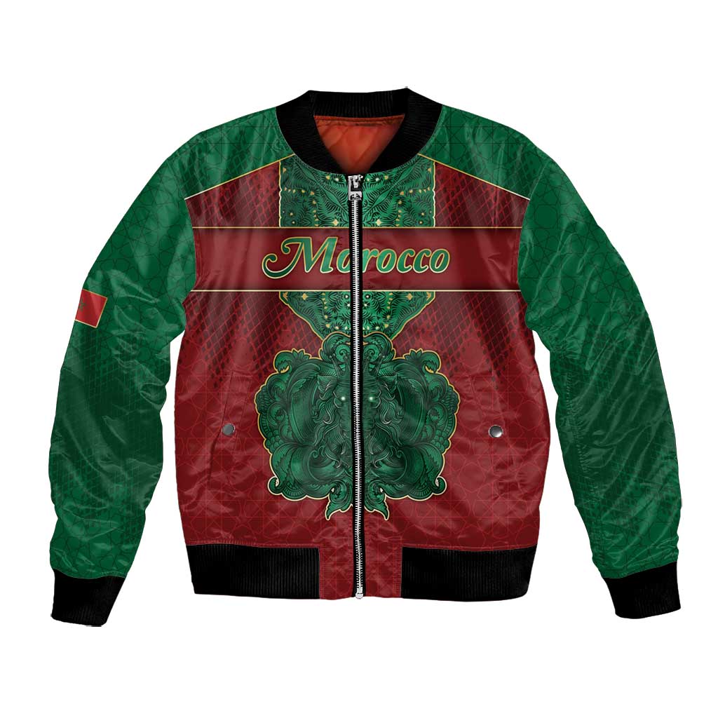 Personalized Morocco Bomber Jacket Royal Lion Islam Patterns - African Pride