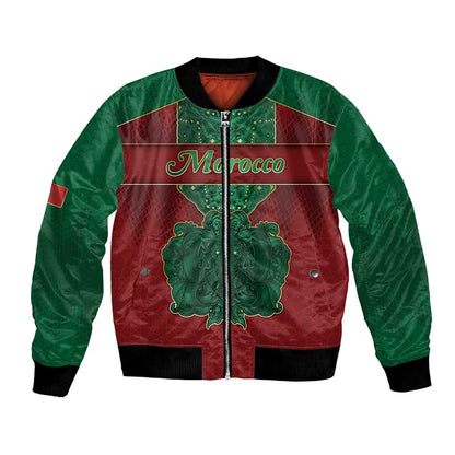 Personalized Morocco Bomber Jacket Royal Lion Islam Patterns - African Pride