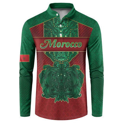 Personalized Morocco Button Sweatshirt Royal Lion Islam Patterns