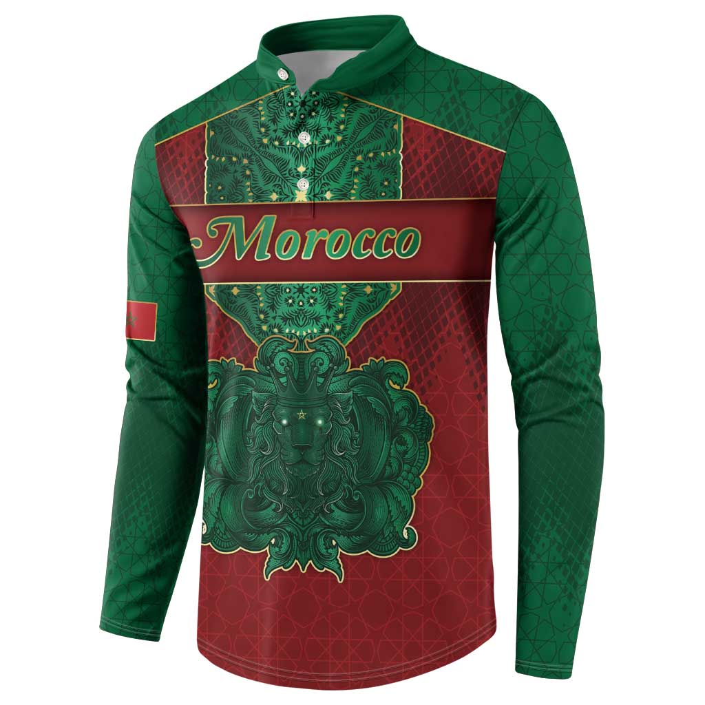 Personalized Morocco Button Sweatshirt Royal Lion Islam Patterns