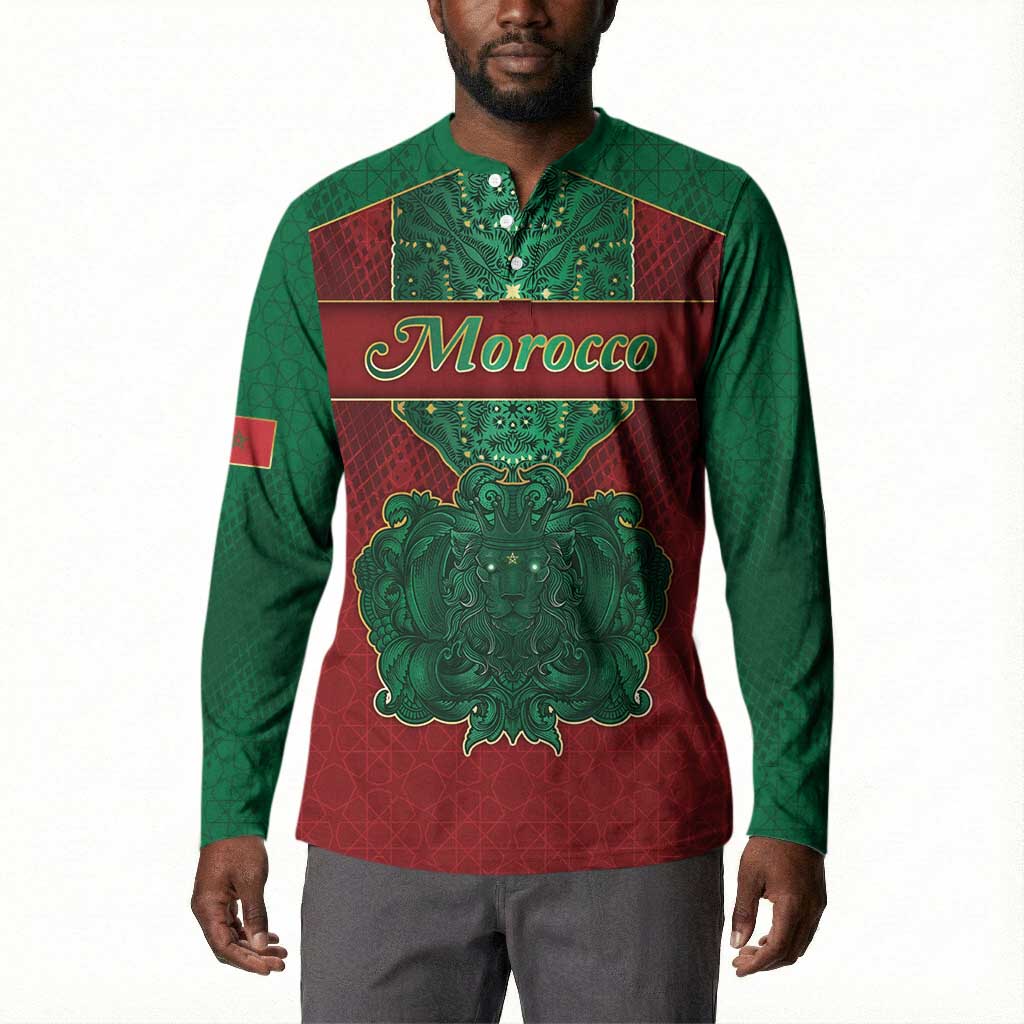 Personalized Morocco Button Sweatshirt Royal Lion Islam Patterns