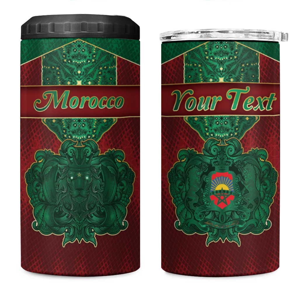 Personalized Morocco 4 in 1 Can Cooler Tumbler Royal Lion Islam Patterns - African Pride