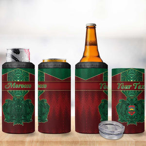 Personalized Morocco 4 in 1 Can Cooler Tumbler Royal Lion Islam Patterns - African Pride