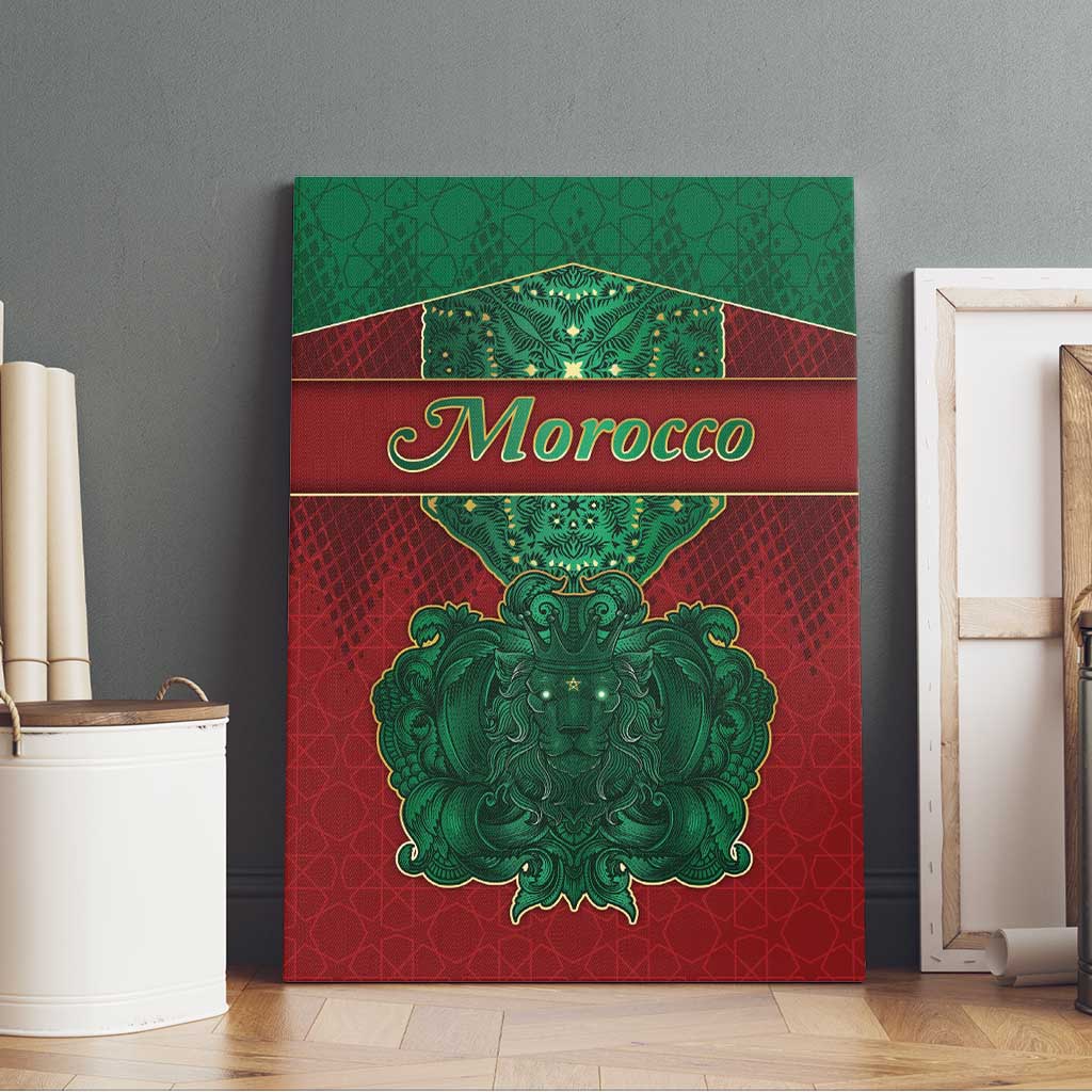 Morocco Canvas Wall Art Royal Lion Islam Patterns - African Pride