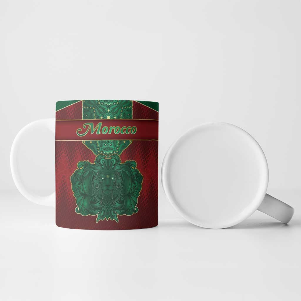 Personalized Morocco Ceramic Mug Royal Lion Islam Patterns - African Pride