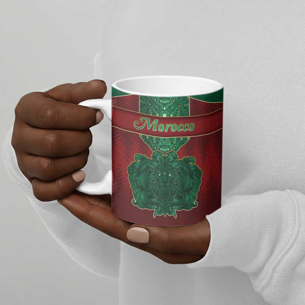 Personalized Morocco Ceramic Mug Royal Lion Islam Patterns - African Pride