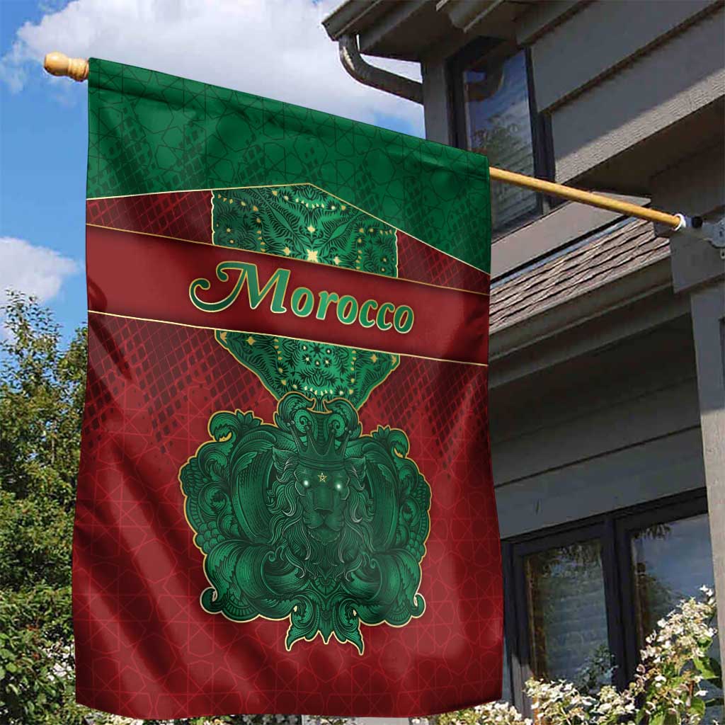 Morocco Garden Flag Royal Lion Islam Patterns - African Pride