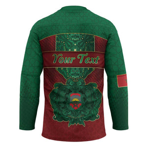 Personalized Morocco Hockey Jersey Royal Lion Islam Patterns - African Pride