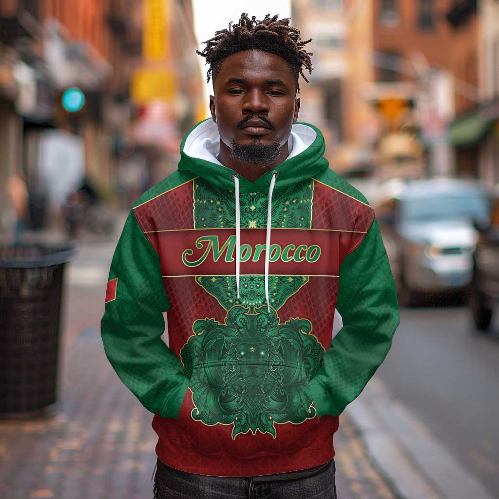 Personalized Morocco Hoodie Royal Lion Islam Patterns - African Pride