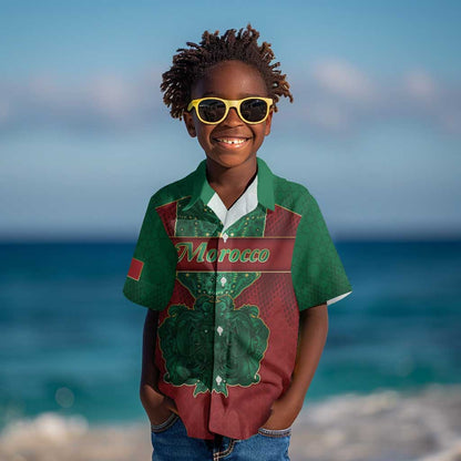 Personalized Morocco Kid Hawaiian Shirt Royal Lion Islam Patterns - African Pride