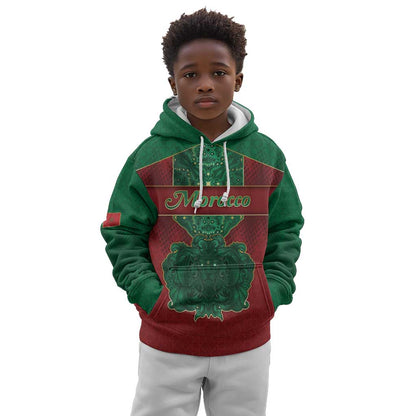 Personalized Morocco Kid Hoodie Royal Lion Islam Patterns - African Pride