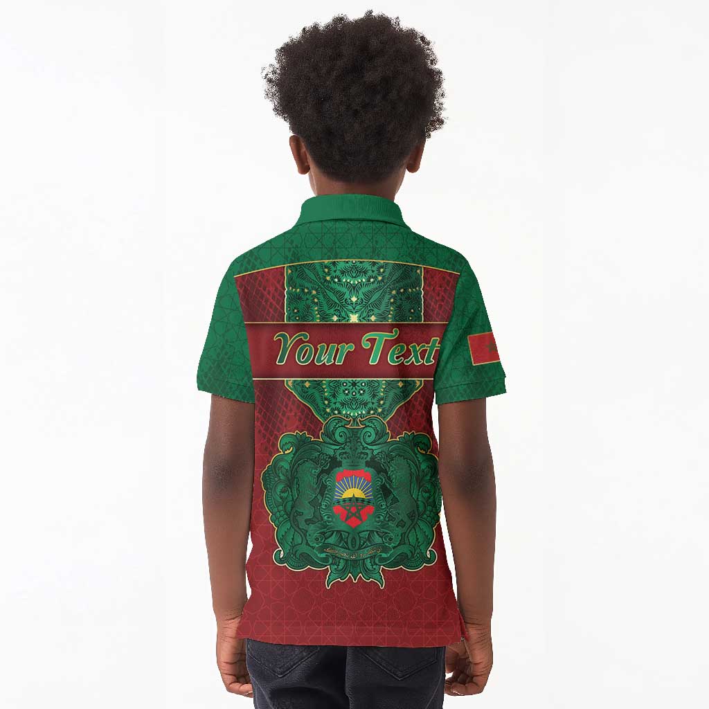Personalized Morocco Kid Polo Shirt Royal Lion Islam Patterns - African Pride