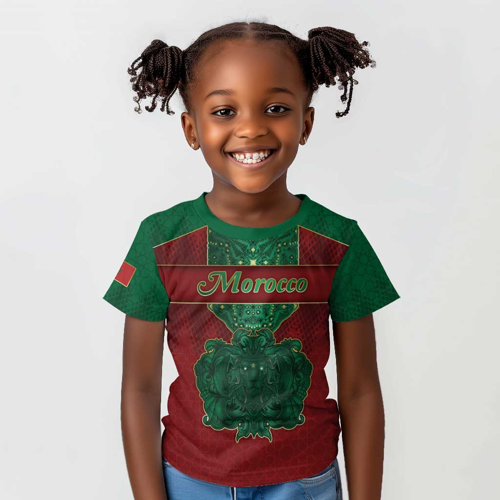Personalized Morocco Kid T shirt Royal Lion Islam Patterns - African Pride