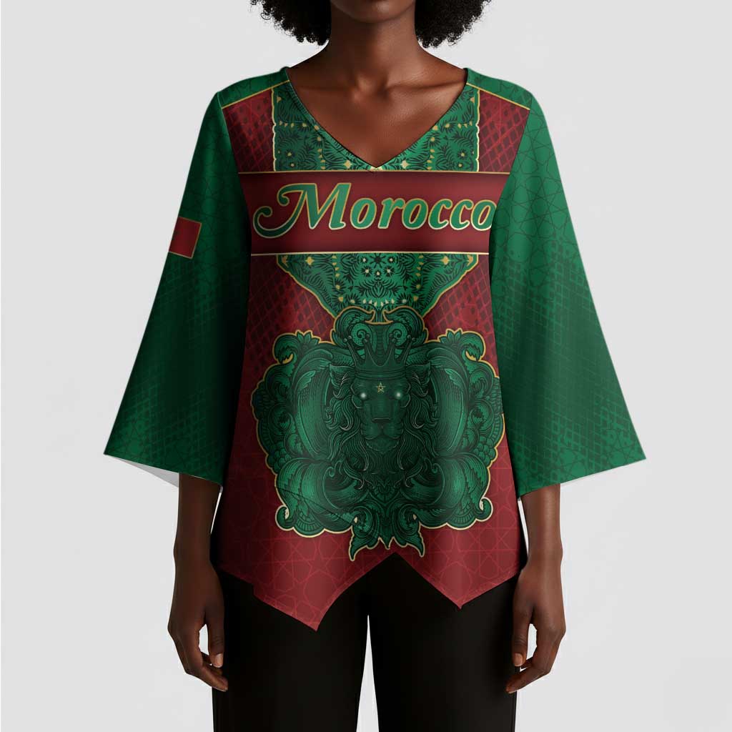 Personalized Morocco Kimono Sleeve Blouse Royal Lion Islam Patterns - African Pride