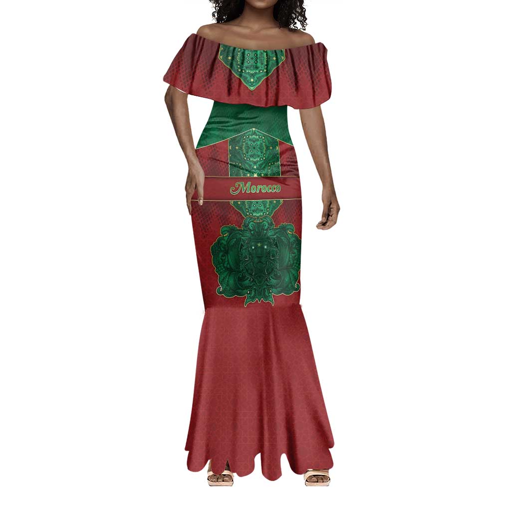 Personalized Morocco Mermaid Dress Royal Lion Islam Patterns - African Pride