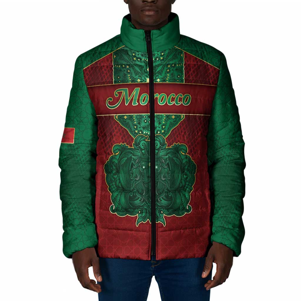 Personalized Morocco Padded Jacket Royal Lion Islam Patterns - African Pride
