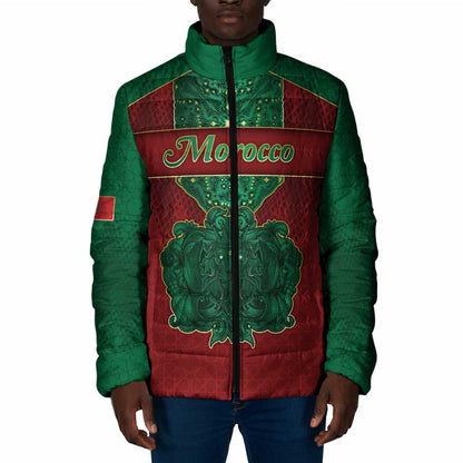 Personalized Morocco Padded Jacket Royal Lion Islam Patterns - African Pride