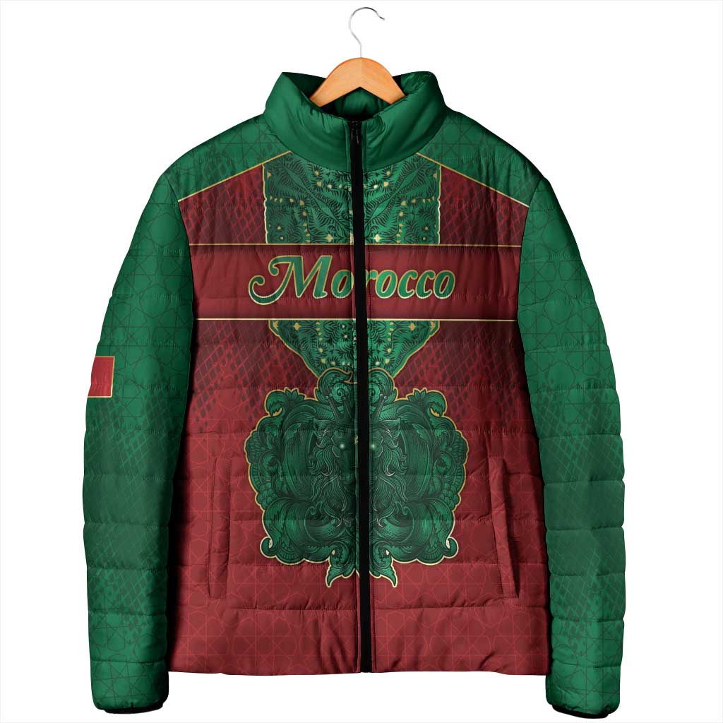 Personalized Morocco Padded Jacket Royal Lion Islam Patterns - African Pride