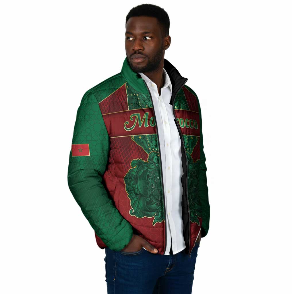 Personalized Morocco Padded Jacket Royal Lion Islam Patterns - African Pride