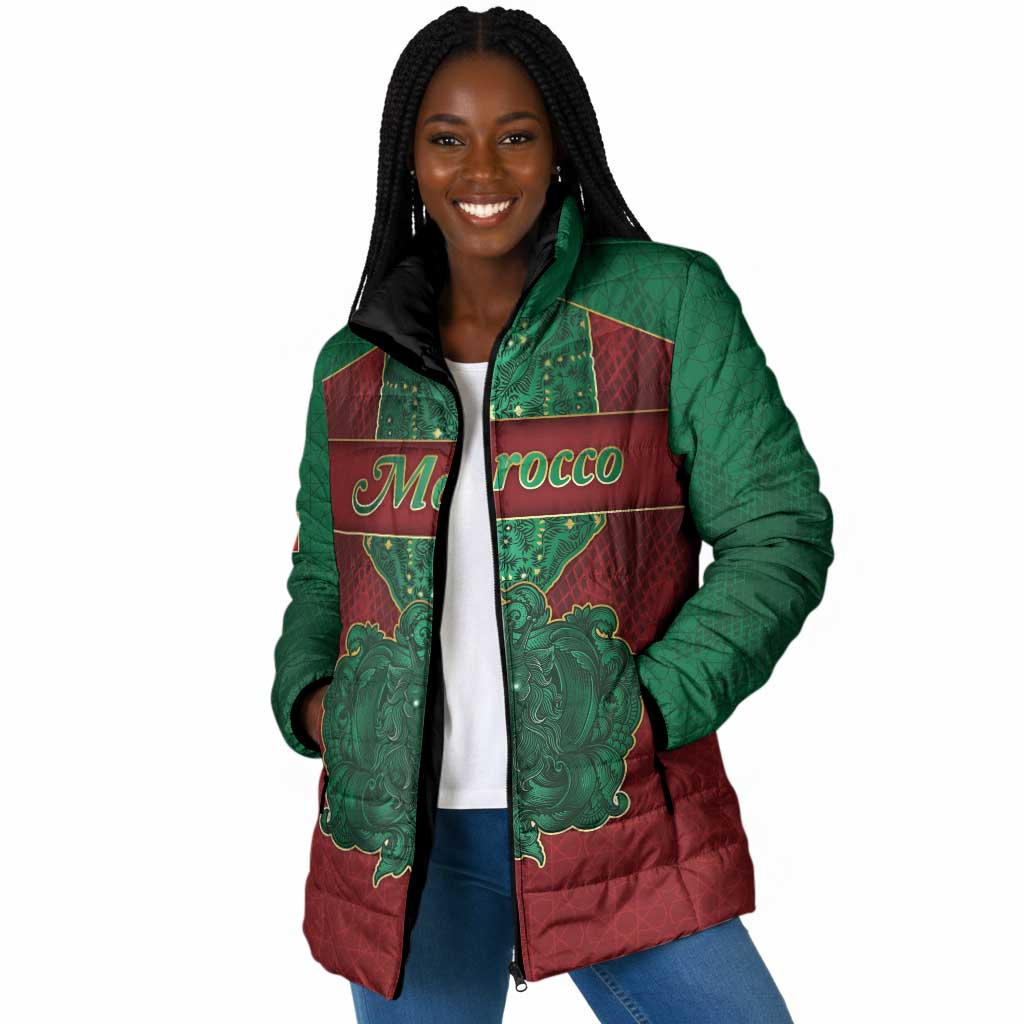 Personalized Morocco Padded Jacket Royal Lion Islam Patterns - African Pride