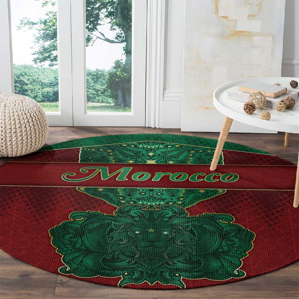 Morocco Round Carpet Royal Lion Islam Patterns - African Pride