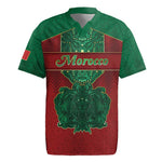 Personalized Morocco Rugby Jersey Royal Lion Islam Patterns - African Pride