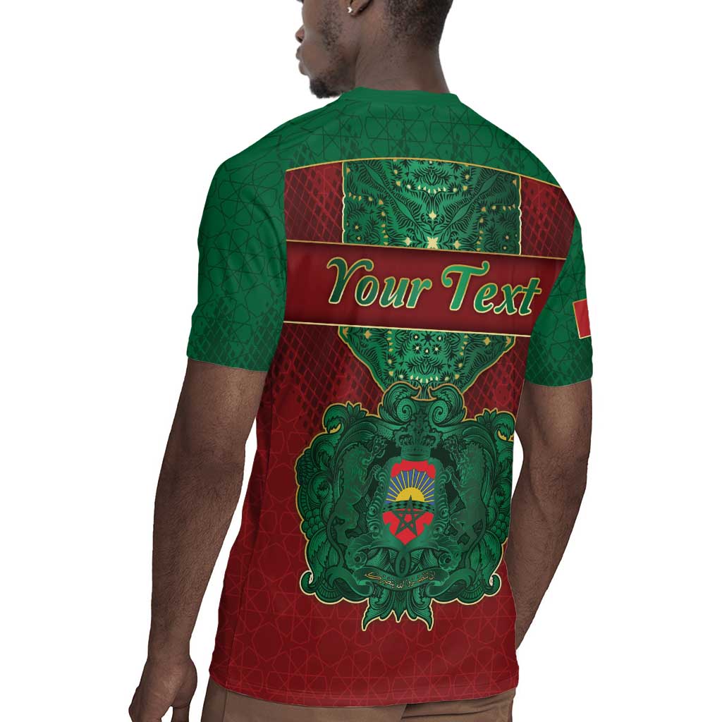 Personalized Morocco Rugby Jersey Royal Lion Islam Patterns - African Pride