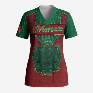 Personalized Morocco Scrub Top Royal Lion Islam Patterns - African Pride