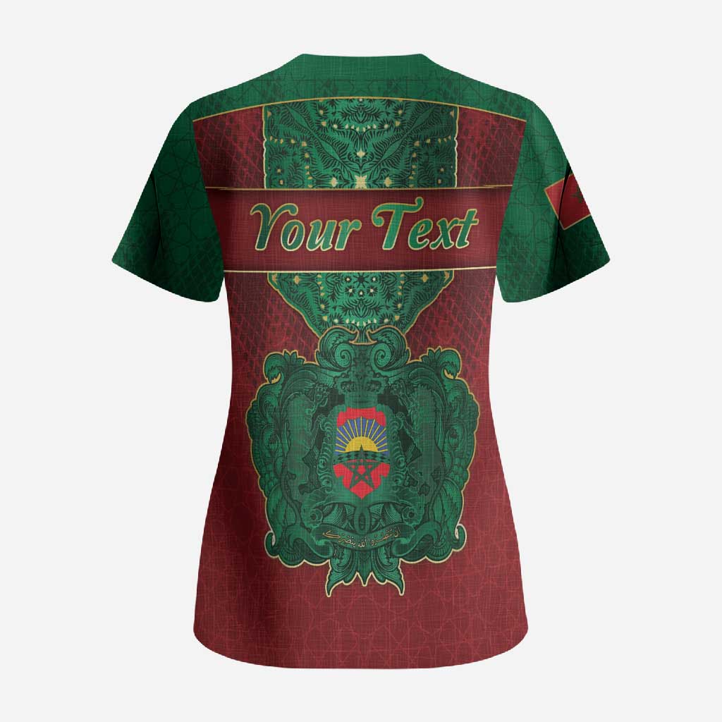 Personalized Morocco Scrub Top Royal Lion Islam Patterns - African Pride
