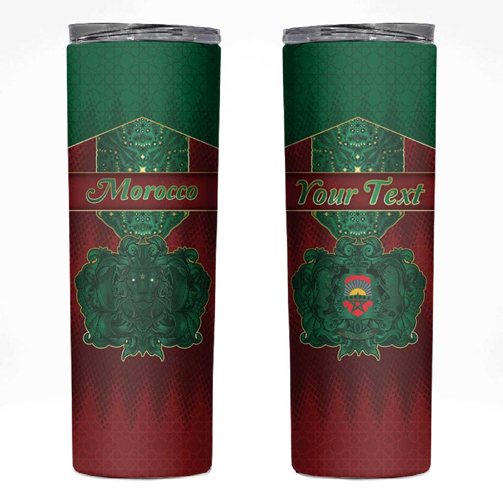 Personalized Morocco Skinny Tumbler Royal Lion Islam Patterns - African Pride