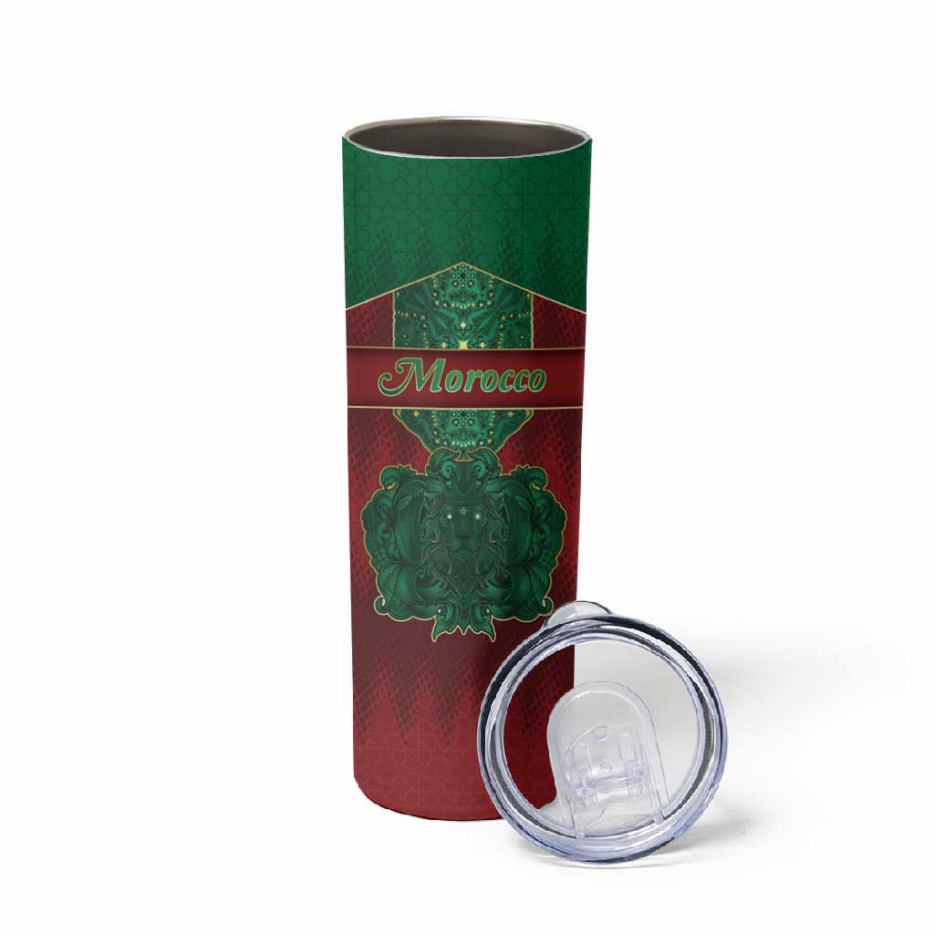 Personalized Morocco Skinny Tumbler Royal Lion Islam Patterns - African Pride