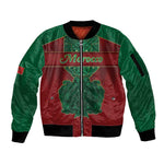 Personalized Morocco Sleeve Zip Bomber Jacket Royal Lion Islam Patterns - African Pride