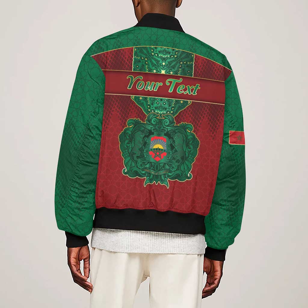 Personalized Morocco Sleeve Zip Bomber Jacket Royal Lion Islam Patterns - African Pride