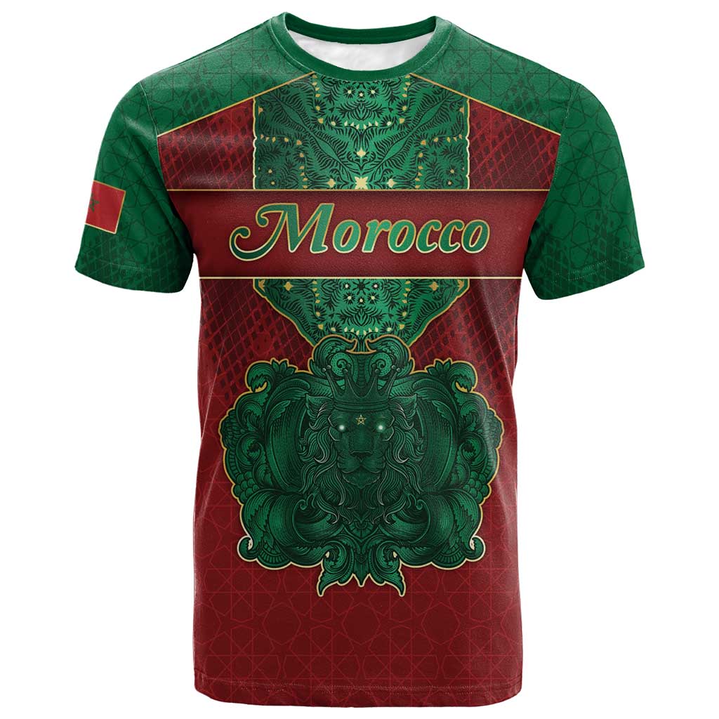 Personalized Morocco T shirt Royal Lion Islam Patterns - African Pride