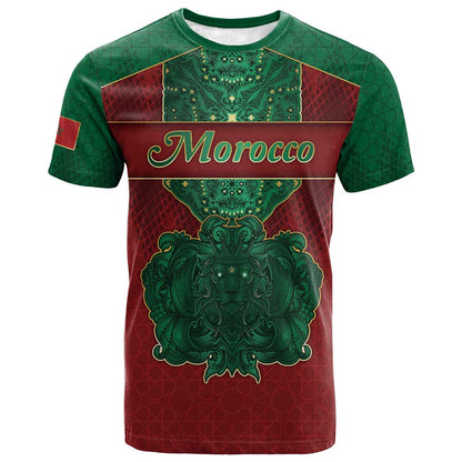 Personalized Morocco T shirt Royal Lion Islam Patterns - African Pride
