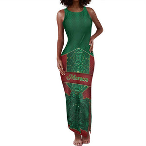 Personalized Morocco Tank Maxi Dress Royal Lion Islam Patterns - African Pride