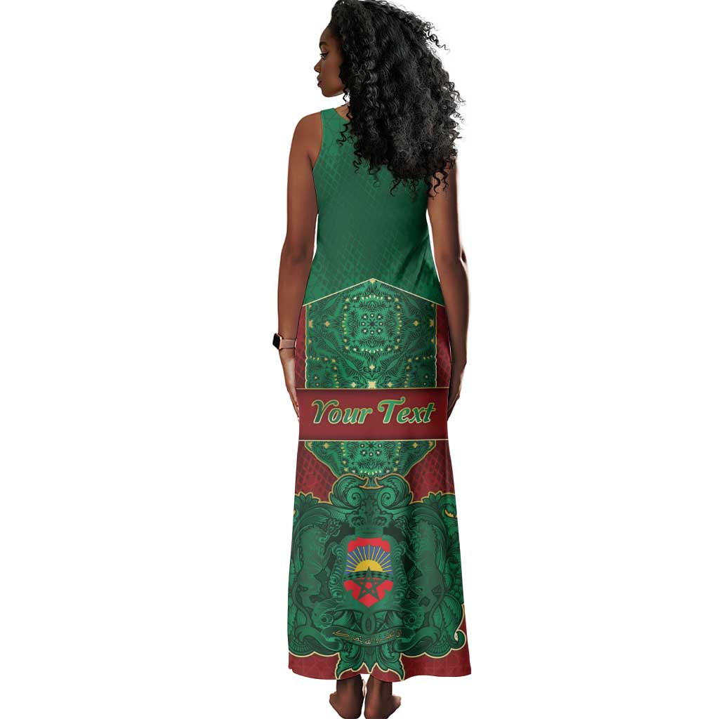 Personalized Morocco Tank Maxi Dress Royal Lion Islam Patterns - African Pride