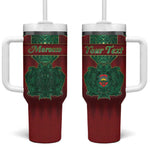 Personalized Morocco Tumbler With Handle Royal Lion Islam Patterns - African Pride