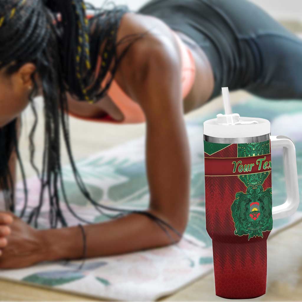 Personalized Morocco Tumbler With Handle Royal Lion Islam Patterns - African Pride