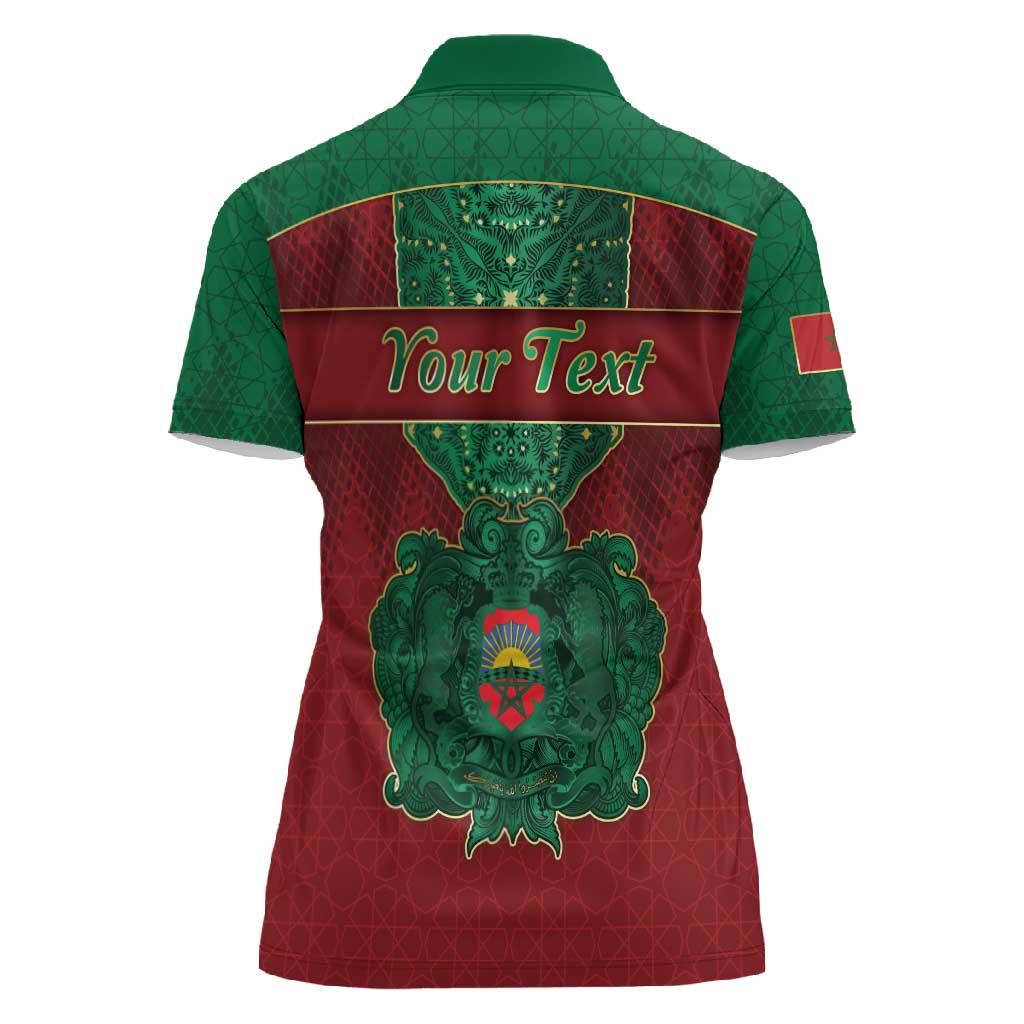 Personalized Morocco Women Polo Shirt Royal Lion Islam Patterns - African Pride