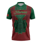 Personalized Morocco Zipper Polo Shirt Royal Lion Islam Patterns - African Pride
