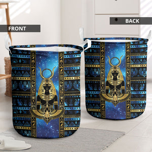 Egyptian Goddess Hathor Laundry Basket Galaxy Ancient Mythology Sun Disk Cow Horn