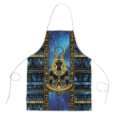 Egyptian Goddess Hathor Apron Galaxy Ancient Mythology Sun Disk Cow Horn