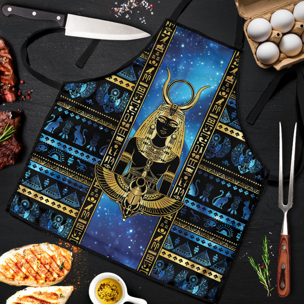Egyptian Goddess Hathor Apron Galaxy Ancient Mythology Sun Disk Cow Horn