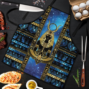 Egyptian Goddess Hathor Apron Galaxy Ancient Mythology Sun Disk Cow Horn