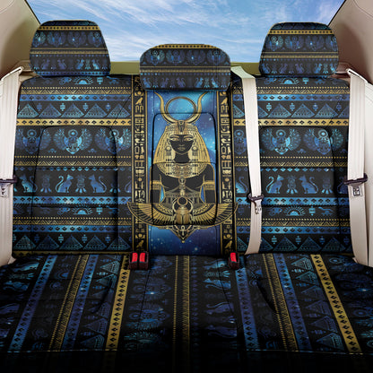 Egyptian Goddess Hathor Back Car Seat Cover Galaxy Ancient Mythology Sun Disk Cow Horn