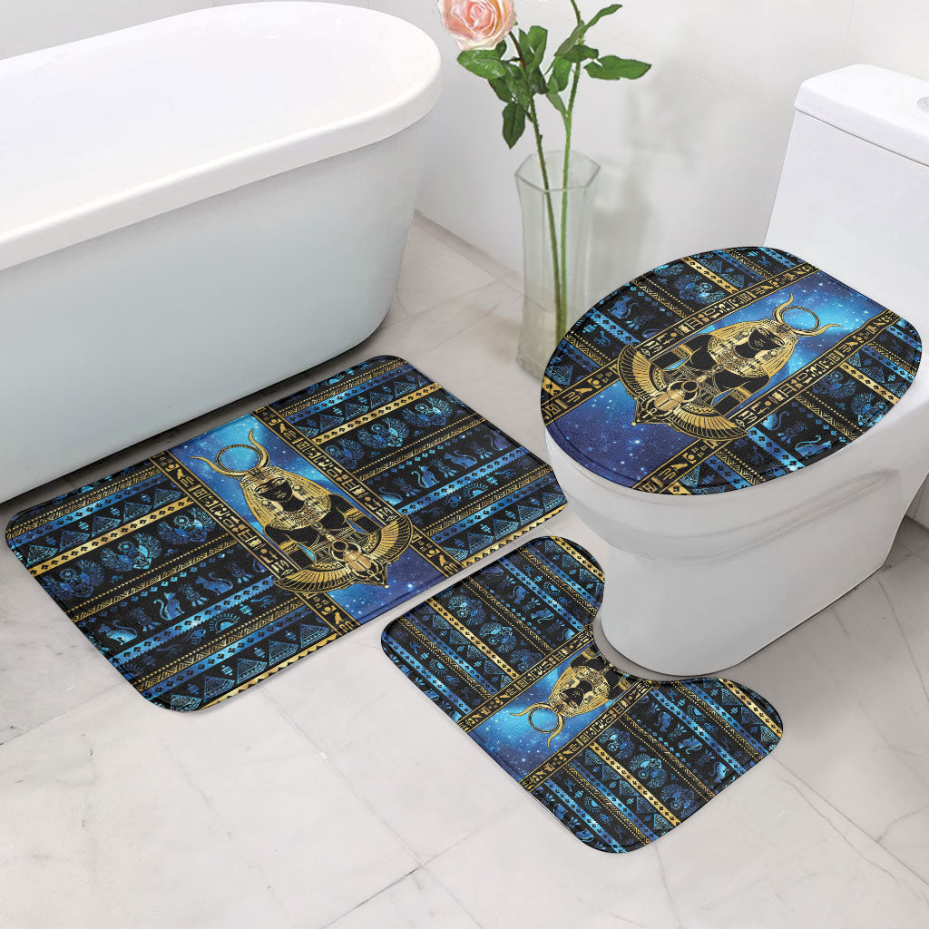 Egyptian Goddess Hathor Bathroom Set Galaxy Ancient Mythology Sun Disk Cow Horn