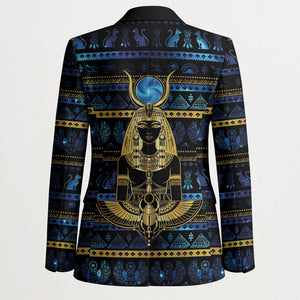Egyptian Goddess Hathor Blazer Galaxy Ancient Mythology Sun Disk Cow Horn