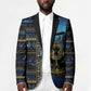 Egyptian Goddess Hathor Blazer Galaxy Ancient Mythology Sun Disk Cow Horn