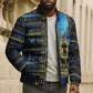 Egyptian Goddess Hathor Bomber Puffer Jacket Galaxy Ancient Mythology Sun Disk Cow Horn